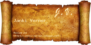 Janki Verner névjegykártya